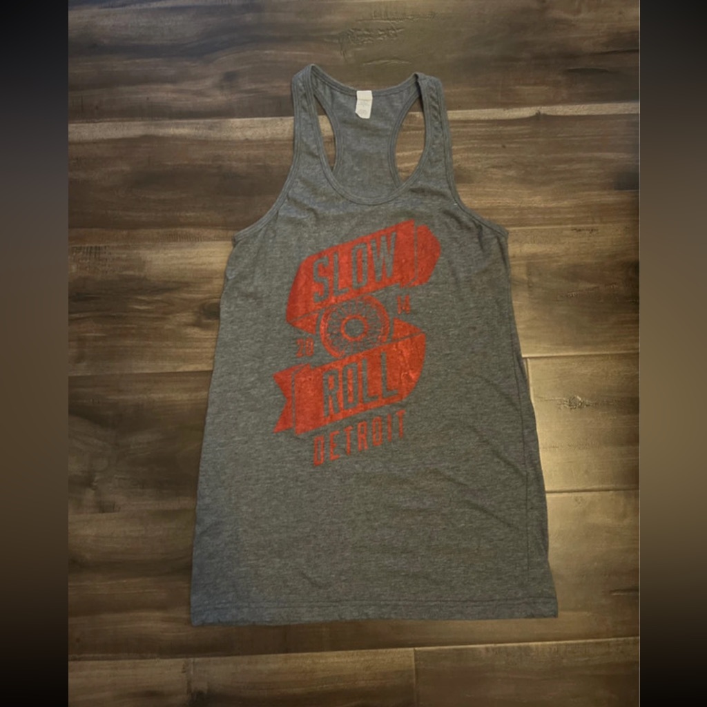 Tultex Gray Muscle Tee With Red Graphic